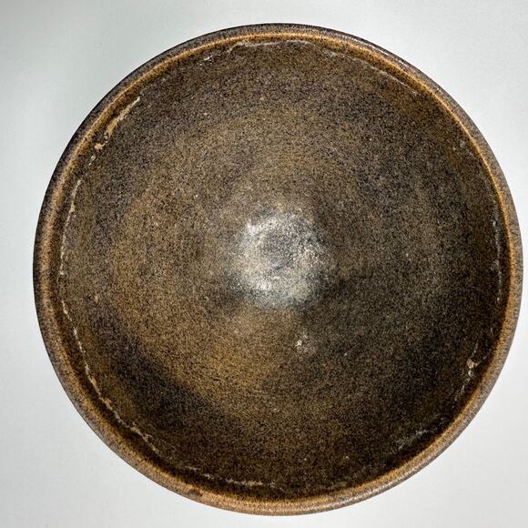 Vintage Studio Pottery Bowl by McElroy 1952 – Brutalist Brown Glaze Vessel - Picture 6 of 9